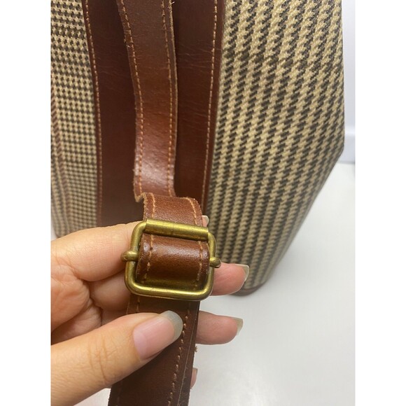 Polo Ralph Lauren Houndstooth Pattern sling bag Pvc Leather Vintage Limited - Picture 9 of 16